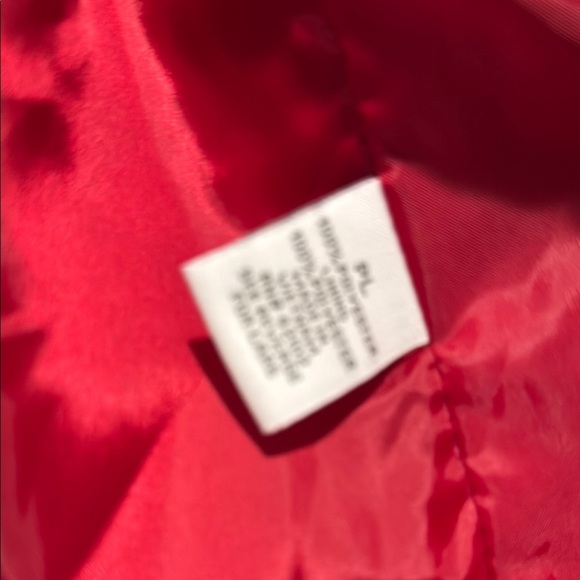 Red Women's Jacket Dressbarn PL Red Faux Suede Jacket with Black Trim - Picture 3 of 4